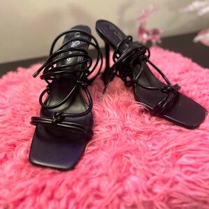 Black high knee wrap heals